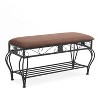 VYNXARIA Shoe Rack Bench for Entryway, Industrial Bench, Rustic Shoe Rack for Small Spaces, Upholstered Entryway Bench, Multipurpose Entryway - 3 of 4