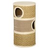 PawHut 28 Inch Cat Condo, 3 Story Cat Hideaway with Sisal Scratching Pad, Barrel Shaped Small Cat Tree for Indoor Cats, Khaki and Brown - 4 of 4