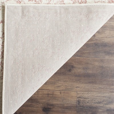 Oversized Ivory and Rose Synthetic Area Rug, 11' x 15'