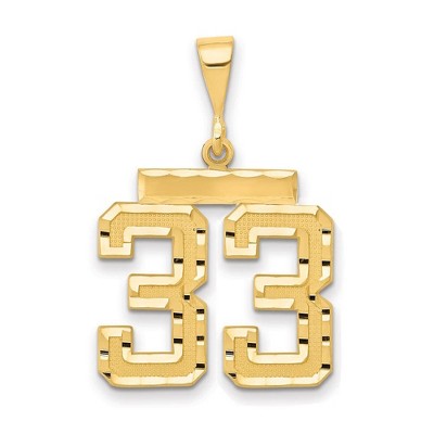 Black Bow Jewelry 14K Yellow Gold, Varsity Collection, Medium D/C Pendant Number 33