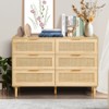 VEVOR 6 Drawer Rattan Dresser, Boho Dresser, Rattan Chest of Drawers with Spacious Storage, Natural Rattan Dresser, Wood Color - 2 of 4