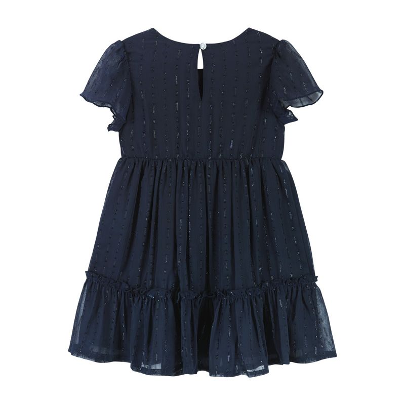 Andy & Evan  Toddler Girls Navy Holiday Dress, 3 of 6