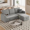 Yaheetech Convertible L-Shaped Sofa Bed with Chaise & USB & Type-C Ports - 2 of 4