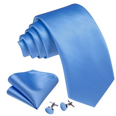 matching tie with sky blue shirt