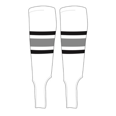 MK Socks Traditional Baseball Stirrups Pattern B-5 White, Black, Silver