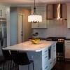 LNC Trend 4-Light 16" Modern Drum Small Chandelier, Matte Black with White Fabric Shade - 4 of 4