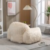 Bean Bag Chair Lazy Sofa, Faux Fur Foam Padded Accent Chair With Armrests, Stylish Bean Bag Chair Sofa for Bedroom, Living Room, Dining Room - 3 of 4