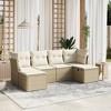 vidaXL Garden Sofa Set Beige Poly Rattan, Powder-Coated Steel, Fabric - 2 of 4
