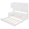 TIRAMISUBEST Twin/Full Size Daybed With Twin Size Trundle and All-in-One Cabinet, Wooden Daybed Frame Sofa Bed with Open Storage Shelf - 4 of 4