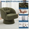 Modern Swivel Barrel Accent Chair, 360 Degree Velvet Upholstered Armchair, Striped Backrest, Comfy Lounge Chair for Living Room Bedroom Reading Nook - 4 of 4