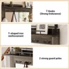 Hall Tree, 77 Inch Entryway Furniture with Shoe Storage Cubbies and Coat Rack, Mudroom Storage Cabinet with 3 Drawers and 2 Mirrors, 7 Coat Hooks - 4 of 4
