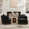 KINWELL 31" Wide Linen Fabric Upholstered Swivel Barrel Chair, Set of 2 - 2 of 4