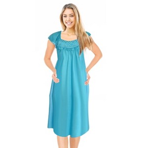 JEFFRICO Womens Short Sleeve Nightgowns Sleepwear Soft Pajama Dress Nightshirts - 1 of 4