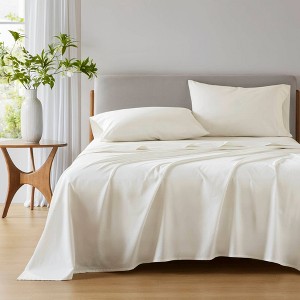 510 Design California King Cotton 144 Thread Count 100% Cotton Solid Sheet Set Ivory - 1 of 4