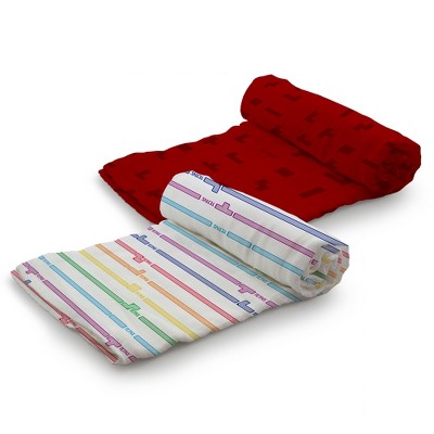 Tetris for Kanga Care Serene Swaddles - Premium Viscose from Bamboo Muslin Reversible Swaddle Blankets (2pk) : Tetrimino Block Party Multi-color