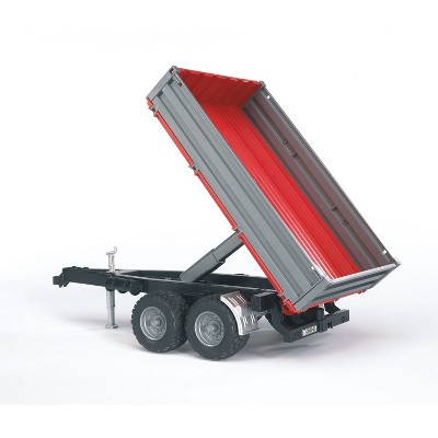 Bruder Tipping Trailer Accessory with Hitch for Farm Tractors, Construction & Forestry Trucks, Realistic Foldable Side Walls