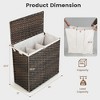 Costway 110L 3-Section Laundry Hamper w/Lid&Handle PE Rattan Clothes Hamper w/Liner Bag - 4 of 4