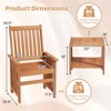 Costway 3 Pieces Patio Furniture Set with 1.5" Umbrella Hole Hardwood Table & Chairs Set - 3 of 4