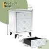 NicBex 15.74 Inch Nightstand with 3 Drawers,Modern End Table with Gold Handles and Acrylic Metal Legs for Bedroom,Living Room,White - 3 of 4