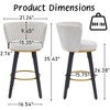 QingMoon 360° Swivel Bar Stools Set of 2, 26" Mid-Century Modern Barstools, Velvet Counter Height Chairs for Kitchen Island, Home Pub - 4 of 4
