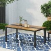 Lindsey Rectangular Outdoor Dining Table: Acacia Wood, Metal Frame, 6-Seater - Christopher Knight Home - 3 of 4
