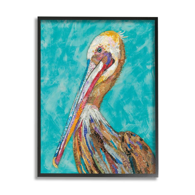 Stupell Industries Bold Pelican Bird with Pattern Framed Giclee, 1 of 6