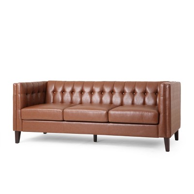 NicBex 75.5 Inch Morden 3-Seater PU Sofa with Tufted Back for Living Room,Office,Apartment