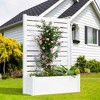 Wooakway 71"H*47"W*12"D PVC Raised Garden Bed with Trellis Planter Box with Stakes Planter Pot for Plants Vegetables - 2 of 4