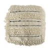 Cube Proto Boho Handcrafted Fabric Pouf Ivory/Blue - Christopher Knight Home: Square Cotton & Wool Blend, No Assembly Required - 3 of 4