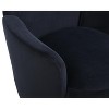 Gulches Velvet Swivel Barrel Chair, Black with Gold Stainless Steel Base - 4 of 4