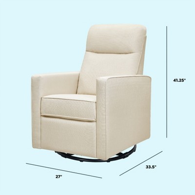 Gabby Pillowback Natural Oat Swivel Glider with High Support
