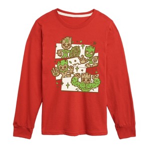 Boys' - Marvel - Guardians of the Galaxy Groot Characters Long Sleeve Graphic T-Shirt - 1 of 4
