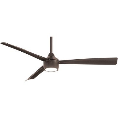 56" Minka Aire Modern 3 Blade Outdoor Ceiling Fan with LED Light Remote Control Oil Rubbed Bronze Wet Rated for Patio Exterior