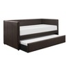 NicBex Twin Size Faux Leather Upholstered Daybed with Trundle,Sofa Bed Frame for Bedroom,Living Room,Apartment - 3 of 4
