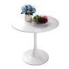 Gulches 31.5" White Round Tulip Dining Table MDF Top and Pedestal Base, Seats 2-4, Mid-Century Table for Kitchen/Living Room/Office - 4 of 4