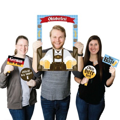 Big Dot of Happiness Oktoberfest - Beer Festival Photo Booth Picture Frame & Props - Printed on Sturdy Material