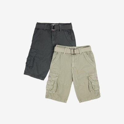 Raw X Kids and Boys 100% Cotton Belted Twill Cargo Shorts 8-18