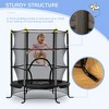 APRILSOUL Black 64inch Indoor Trampoline for Kids with Safety Enclosure for 3-10 Year Olds, Indoor and Outdoor Use - 4 of 4