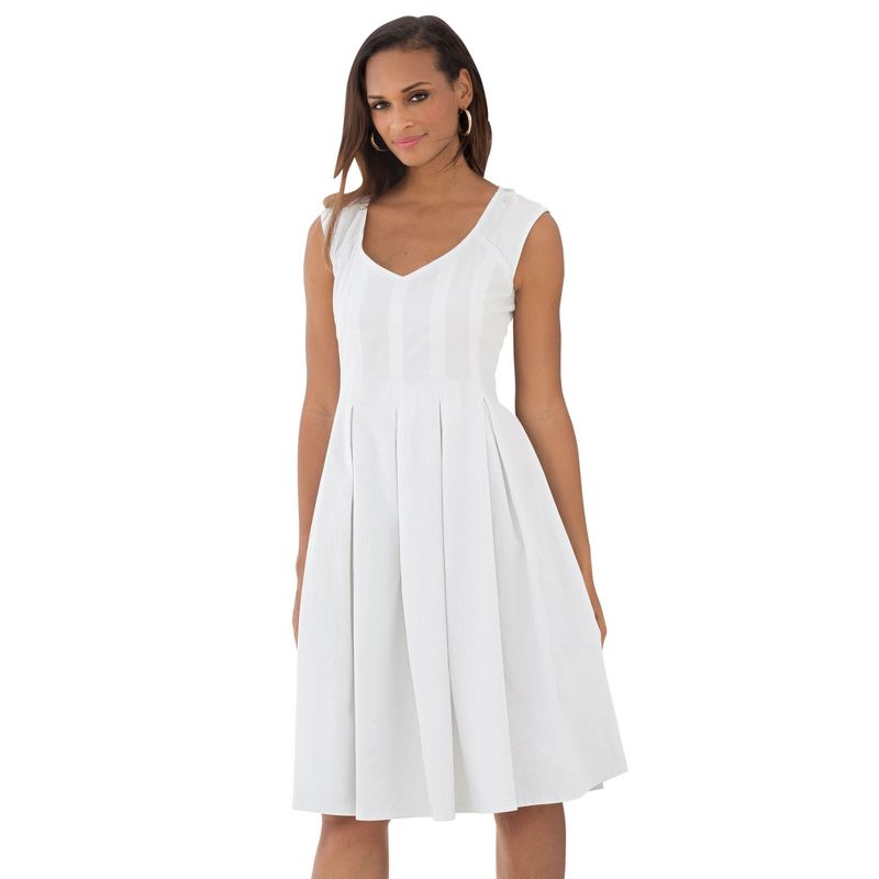Jessica London Women's Plus Size Cotton Denim Dress, 1 of 2