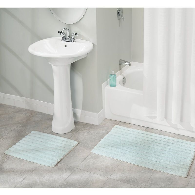 mDesign Soft Cotton Spa Mat Rug for Bathroom, Varied Sizes, Set of 3, 3 of 9