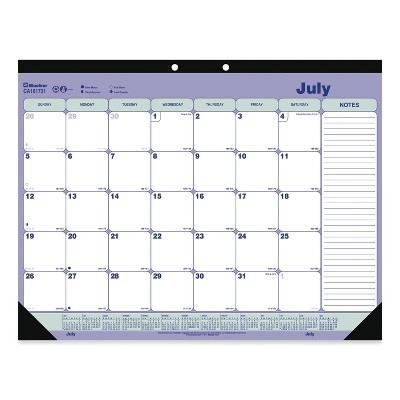Blueline Academic Desk Pad Calendar 21.25 x 16 White/Blue/Green 2021-2022 CA181731