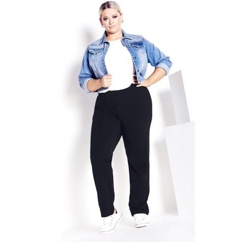 AVENUE | Women's Plus Size Supima® Active Pant Black - petite - 14W/16W