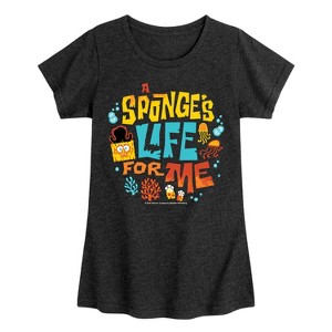 Girls' - Spongebob Squarepants - Spongebob: The Search For Squarepants Sponges Life For Me Fitted Short Sleeve Graphic T-Shirt - 1 of 4