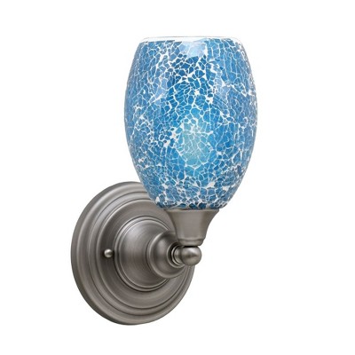 Toltec Lighting Any 1 - Light Sconce in  Brushed Nickel with 5" Turquoise Fusion Shade