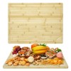 Extra Large Bamboo Cutting Board, Reversible Curved Butcher Block with Deep Juice Groove, Kitchen Chopping Board and Serving Tray - 3 of 4