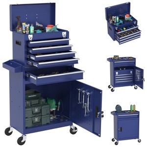 Huxxion 5-Drawer Rolling Tool Chest Tool Storage Box Removable Tool Cabinet - 1 of 4