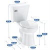 Whizmax 17" Toilet, Round Toilets for Bathrooms, Two-Piece Toilet with Soft Close Seat, 1.28 Siphonic Flush Toilet with Universal Height Cotton White - 3 of 4