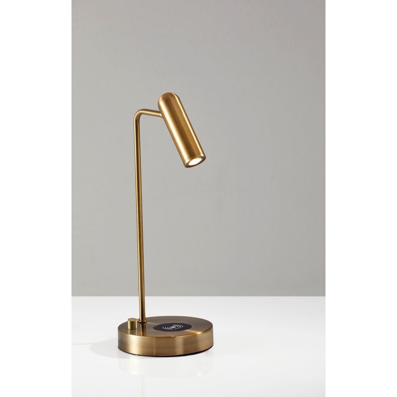 16.5&#34; Wireless Charging Table Lamp (Includes LED Light Bulb) Antique Brass - Adesso, 4 of 5
