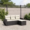vidaXL Garden Sofa Set Black Poly Rattan, Powder-Coated Steel Large - 2 of 4