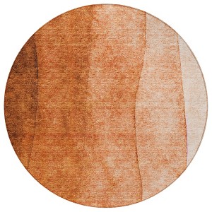 Orange And Copper Ombre Washable Indoor Outdoor Area Rug - 1 of 4